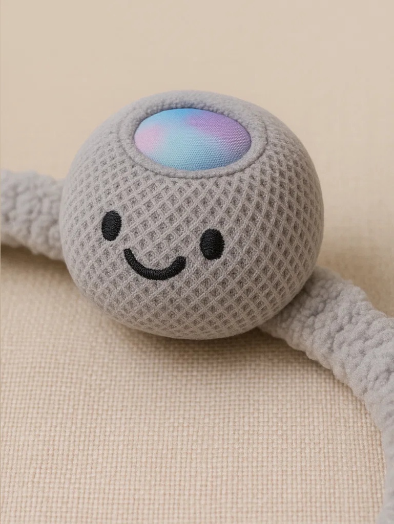 AI Assistant Baby Headband – Plush Smart Speaker-Inspired Design